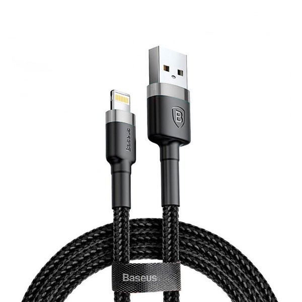 Baseus Cafule 1M Nylon Braided Cable USB To Lightn QC3.0 2.4A Black-Grey