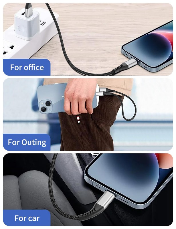 Acevien Short iPhone Charge Cable 6 Inch, 3Pack 0.5 Foot USB Feet, Black gallery