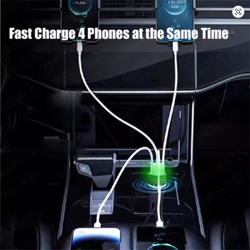 380W Multi-Port With Digital Display Car Charger For Samsung iPhone Android Phon gallery