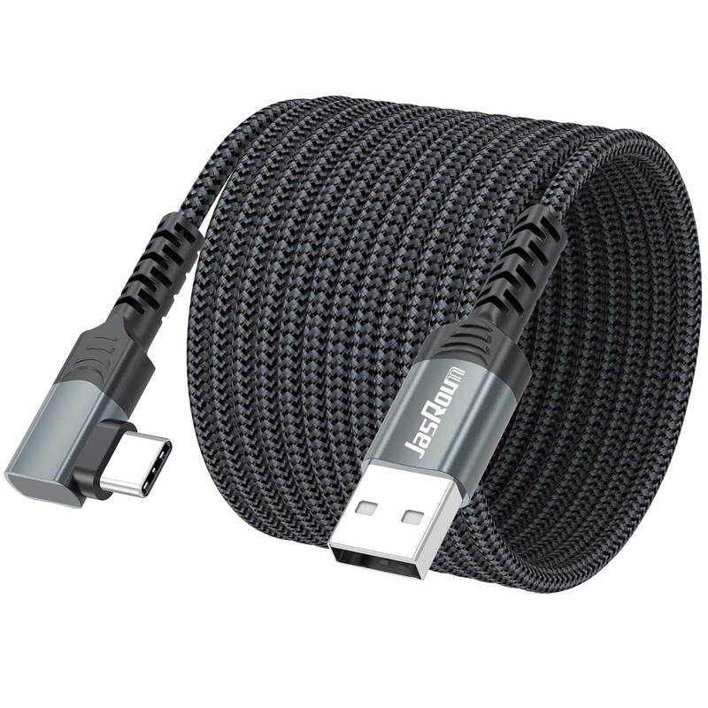 15ft USB C Cable Right Angle, 3A Fast Charging Long USB Type C 2.0 Data Transfer