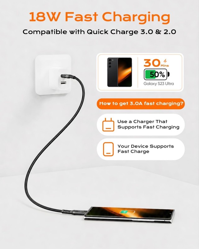 10Gbps USB C Cable 2FT, USB 3.1 Gen2 Fast Charging & Data Transfer for Android A gallery