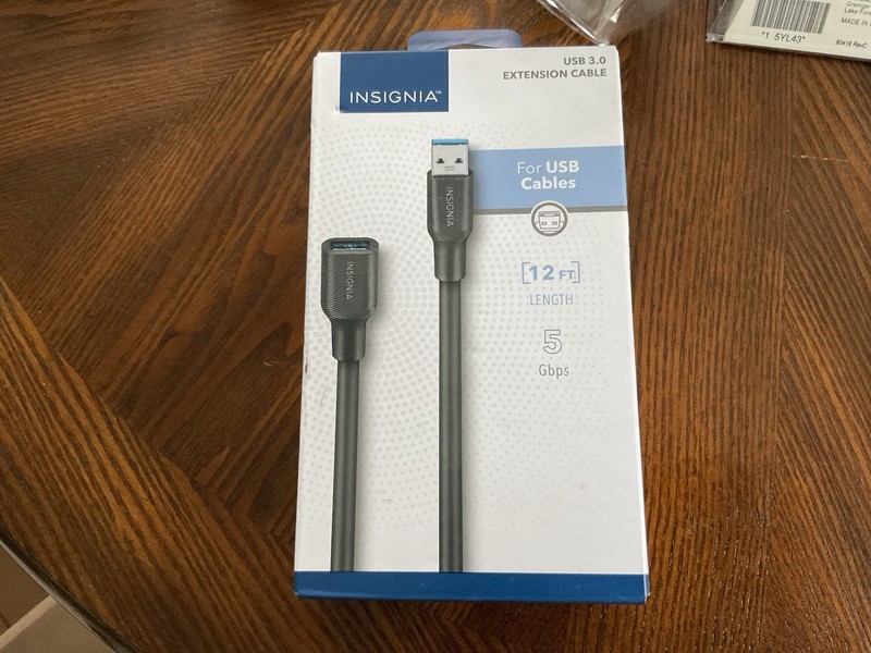 USB 3.0 Extension Cable, Insignia NS-PC3A3A12 – 12 ft, 5 Gbps, Black – NEW