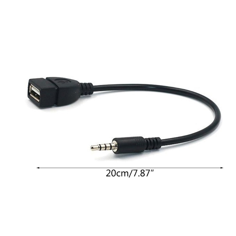 20cm/8-inch Length 3.5mm Male AUX Sound Plugs Jacking to USB Female Converter gallery