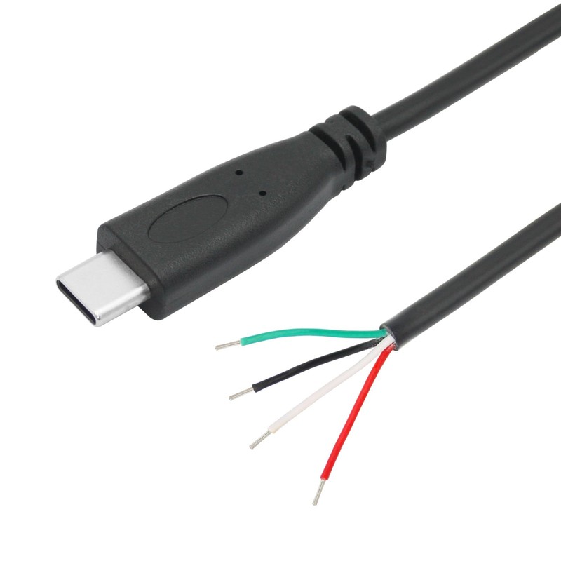 4Pcs Short USB C to 4 Pin Bare Wire Open End Wire 11inch 5V/2A USB Type C Mal... gallery