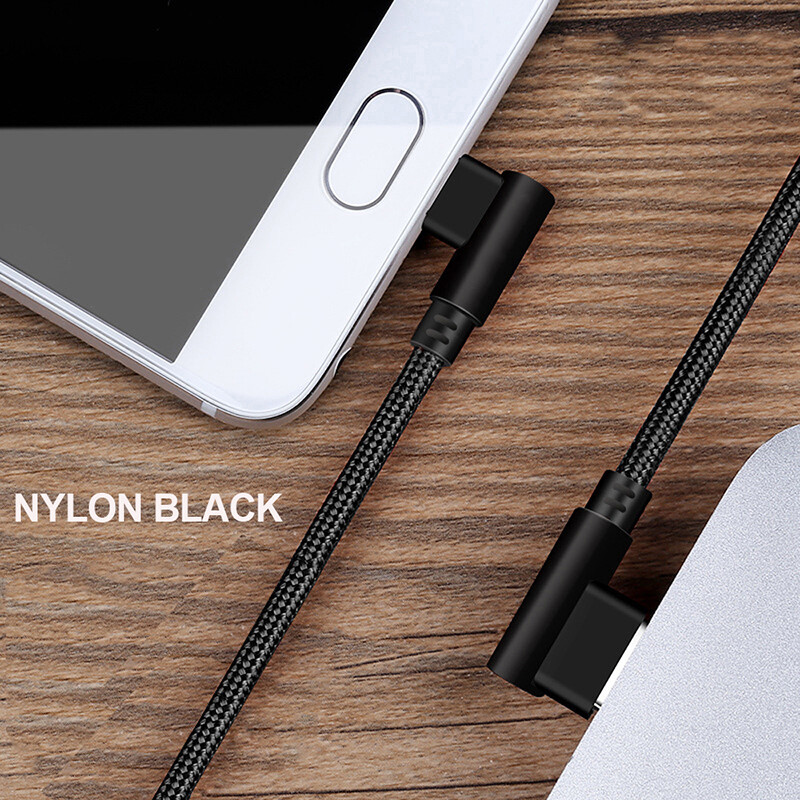 Type C 90 Degree Braided USB C Fast Charging Cable Data Sync For Samsung Huawei gallery