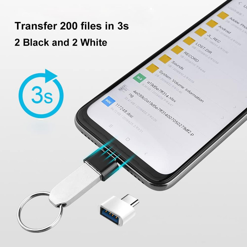 USB C to USB Adapter 4 Pack, USB Female to Type C Male OTG Adaptor, USB C Adapte gallery