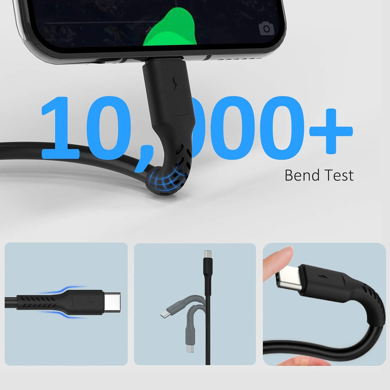 1 Foot Short USB C Cord Fast Charge 5 Pack Durable USB a to USB Type C 3A Fast C gallery