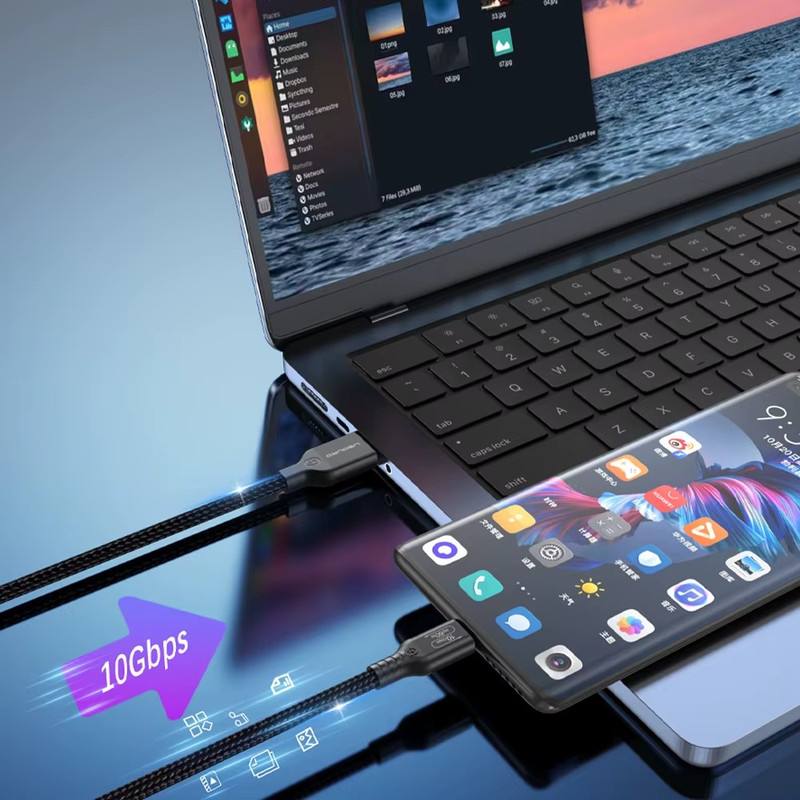 USB A To Type C Fast Charging Cable 60W 3A Quick Charge Braided Cable 3Ft Black gallery