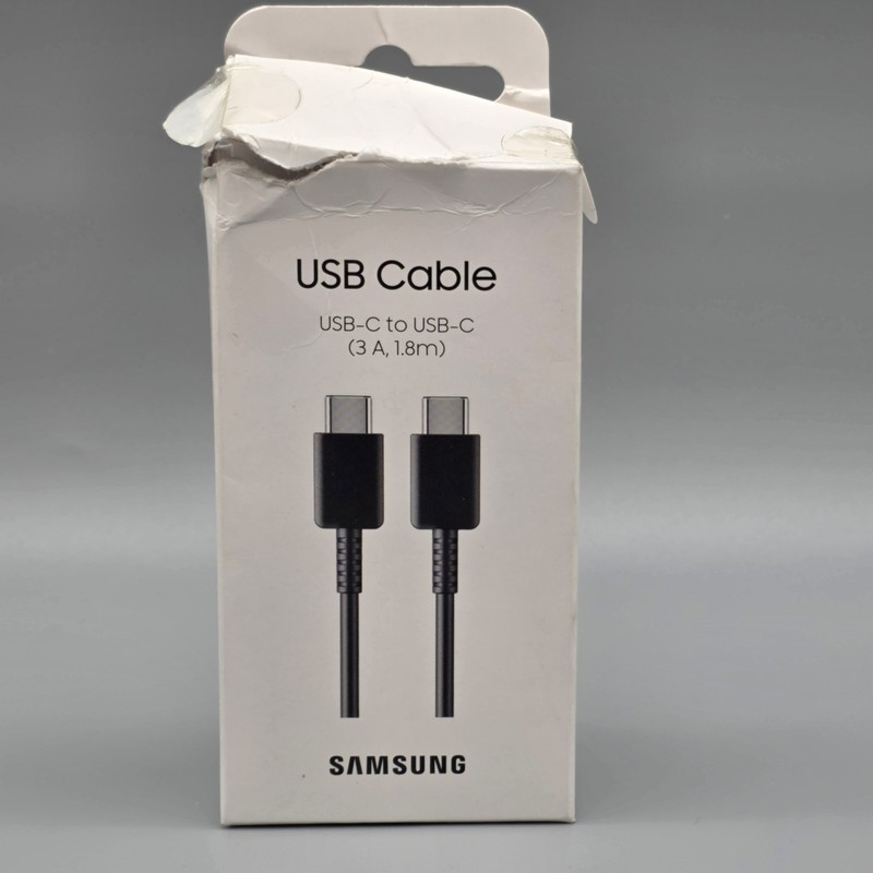 SAMSUNG BLACK USB CABLE USB-C TO USB-C 3 A 1.8M EP-DX310 OPENED DAMAGED BOX gallery