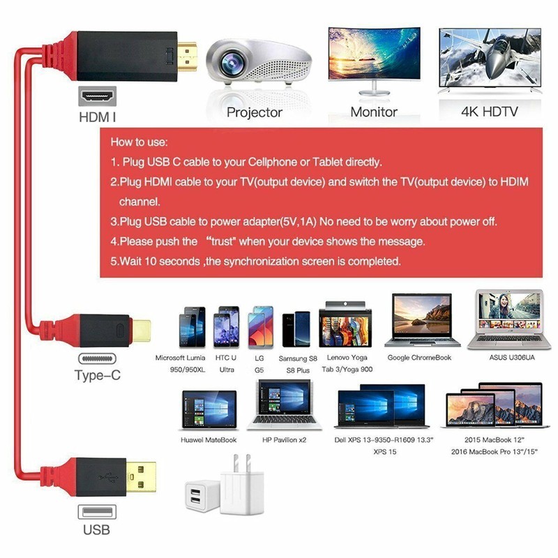 USB3.1 TypeC to 4K 60hz HDMI HDTV TV Cable Adapter For Samsung Galaxy S20 Note10 gallery