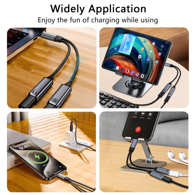 USB Splitter 2 in 1, to Dual USB Adapter with PD 100W Fast Charging & Hi-Fi A... gallery