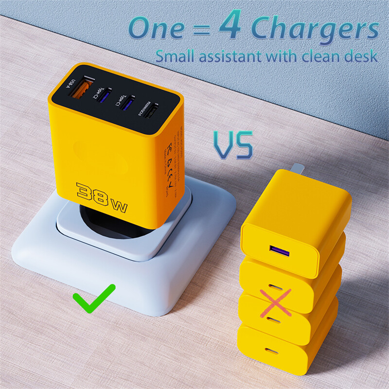 38W 4 port USB Fast Charger PD type C Fast Charge 3.0 Wall Charger Adapters gallery
