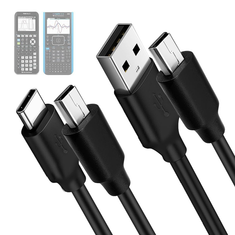 USB C Charging Cable 5ft for Texas Instruments Calculators TI-84 Plus CE TI-89