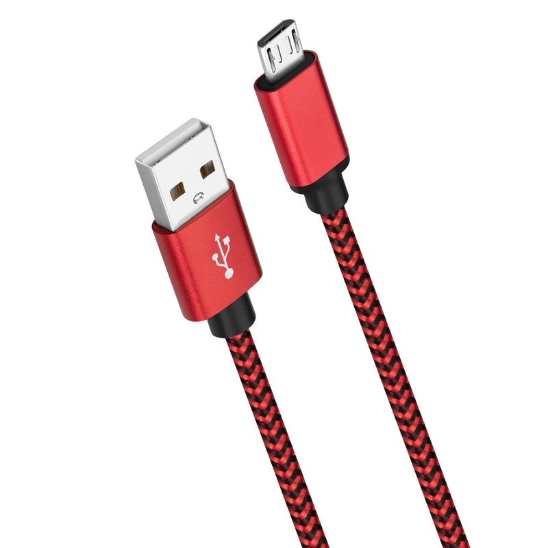 15′ Micro USB to Micro USB Cable, Red, 1 Count
