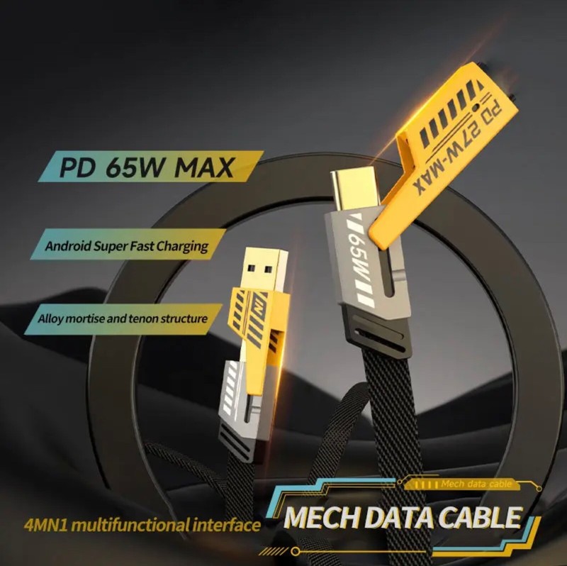 4in1 High Quality PD Fast Charging Data Cable For Android iPhone USB A, USB C gallery