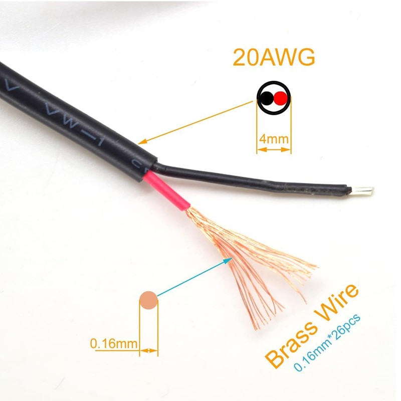 2Pack USB Pigtail Power Cable 1M 20AWG USB Male 2Pin 5V 5A DIY Power Cord gallery