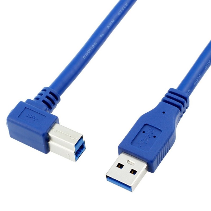 USB 3.0 Cable – Type A-Male to Right Angle Type B-Male Printer Scanner Cord -…