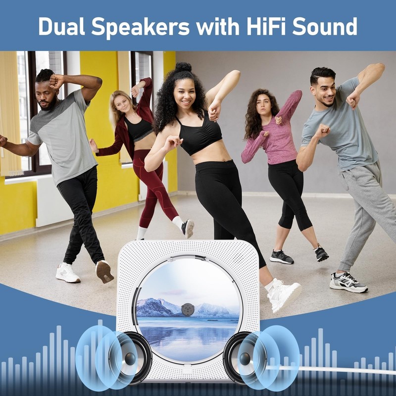 CD Player Portable Bluetooth 5.1 Desktop CD Player with HiFi Sound Speakers,R... gallery