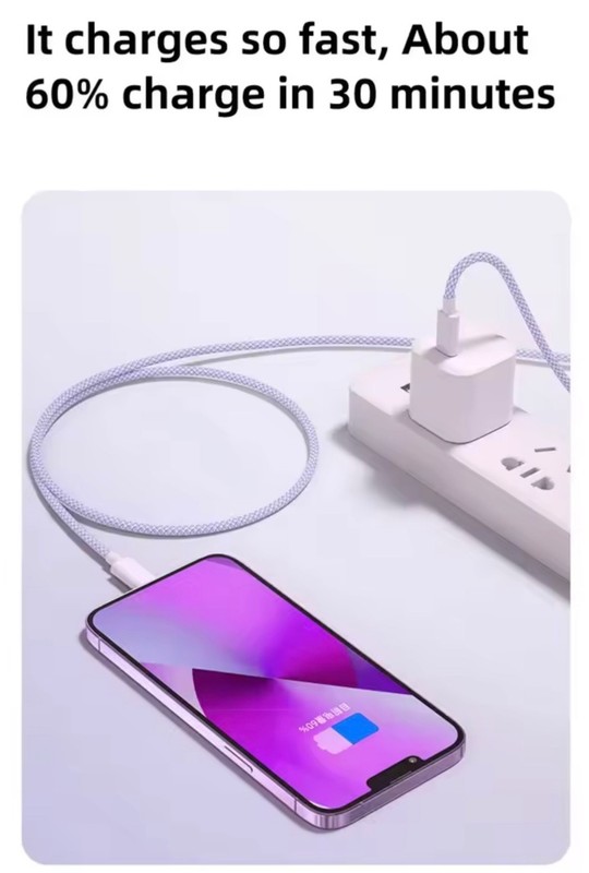 60W 6A USB Type C to Type C Cable Data Line For Iphone 15 16 Samsung Xiaomi Fast gallery