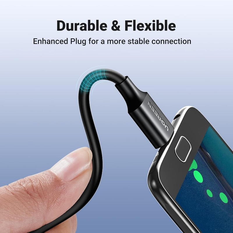 Durable Tangle-Free Micro USB 3.0 Cable - 1.5ft - Ideal for Galaxy S5 & More gallery