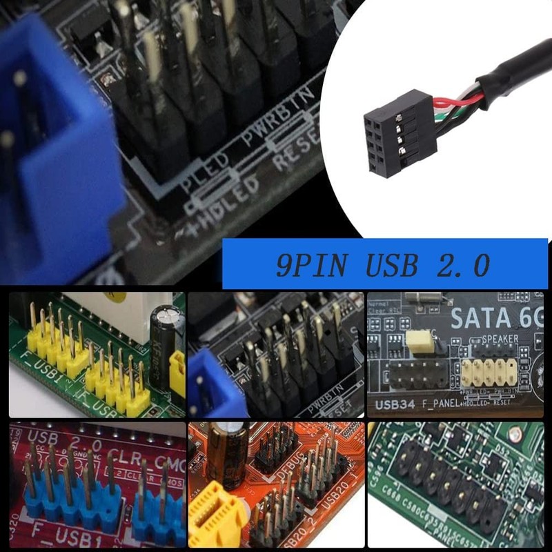 USB Header Extension Cable, USB 2.0 9-Pin to 9-Pin Female Internal Motherboar... gallery