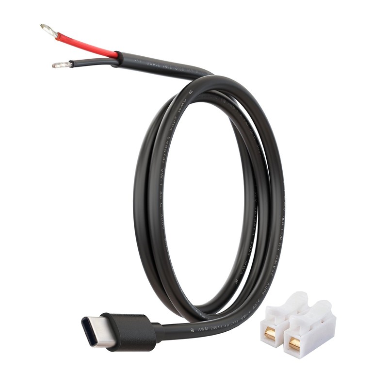 USB-Power Pigtail Cable to Bare Wire, 20AWG 1M/3.3FT DIY Low Voltage Power Wi…