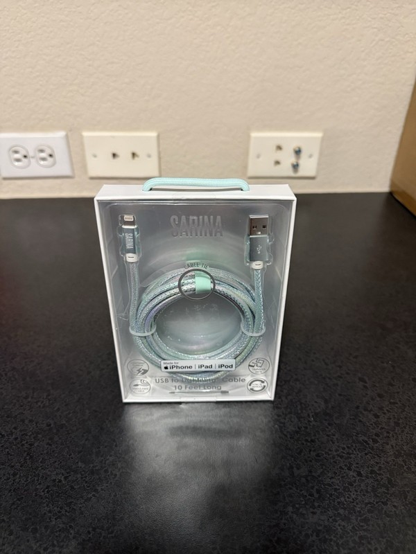 Sarina 10ft USB-A Charge Cable Iridescent Blue For iPhone iPad iPod NEW gallery
