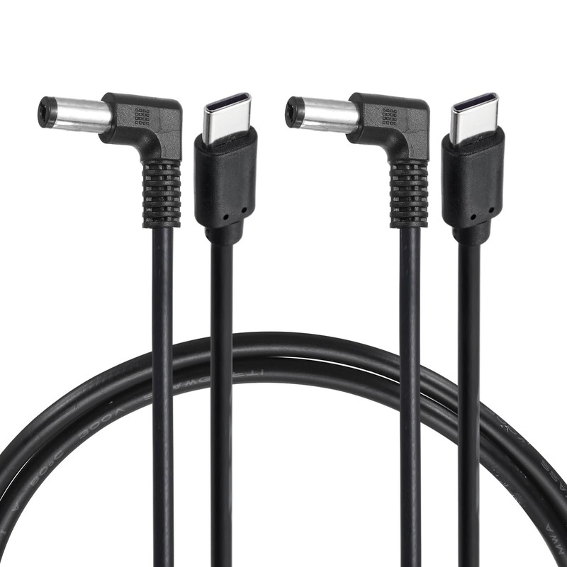 USB C To DC Power Cable 9V 3A 27W 5.5×2.1mm 3.3ft PD Trigger Plug Cord 2 PCS
