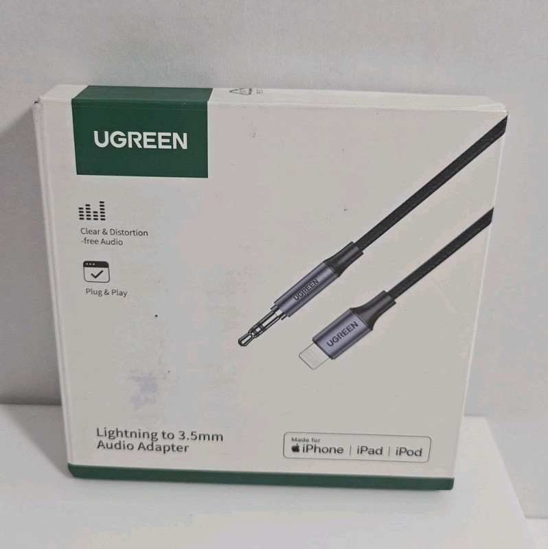 Ugreen MFi Certified Lightning to Male 3.5mm Braided Aux Cable for iPhone