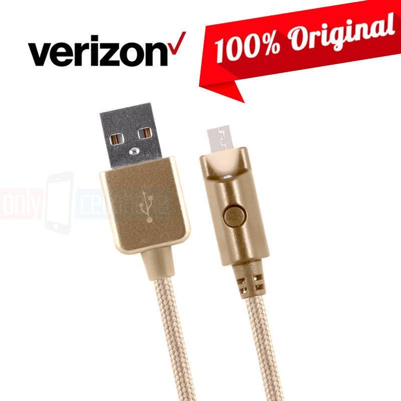 OEM Verizon Braided Charger Data Sync Cable w/LED micorUSB Samsung LG HTC Note5