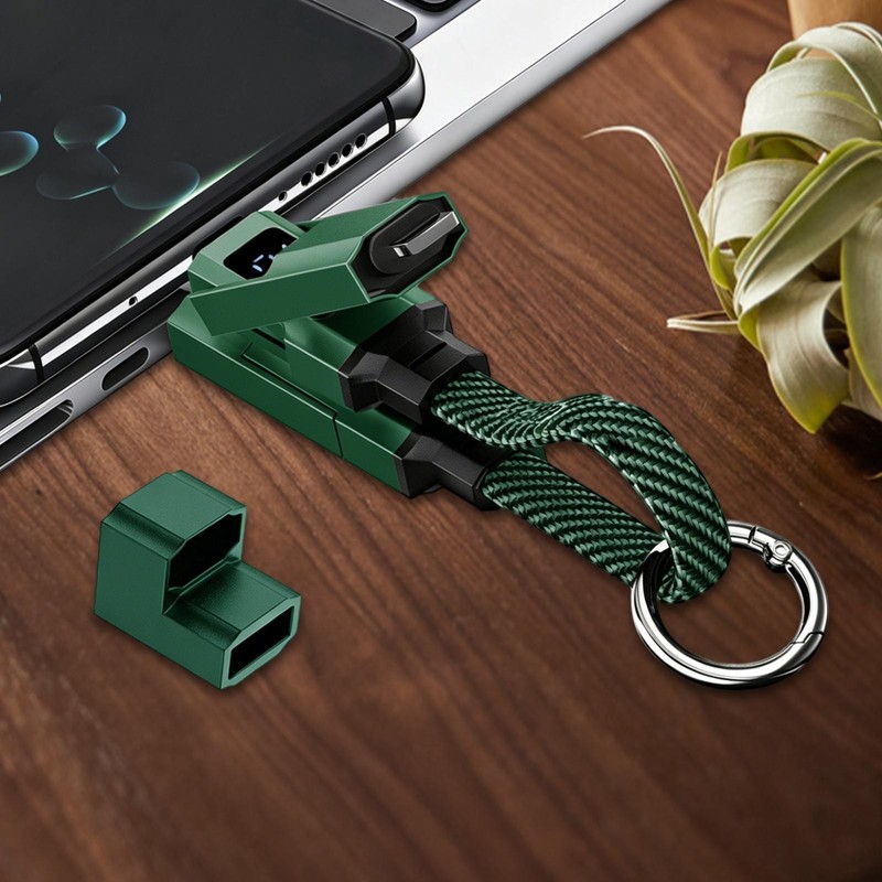 4-in-1 65W USB-C Fast Charging Keychain Cable: Data Sync for Phone Tablet gallery