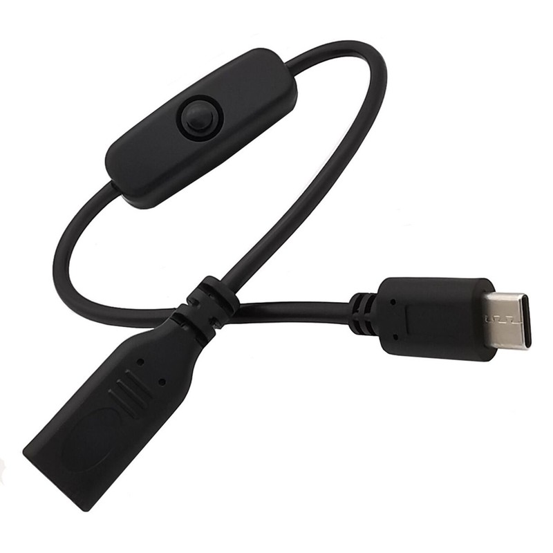 USB Power Switch Cable for Raspberry Pi 24B Power Supply Type C Male to Female gallery