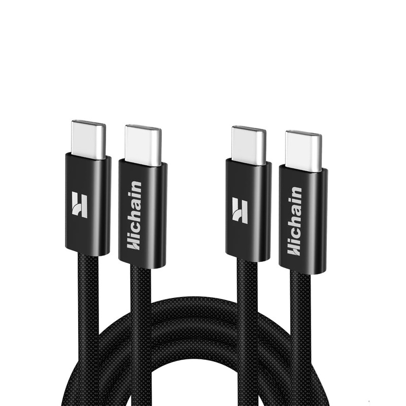 USB C to USB C Cable 65W High-Speed (2Pack 3FT 6FT) Black Type C Cable for iP…