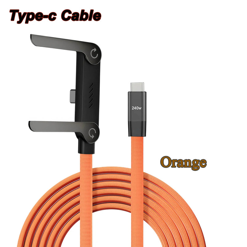 Fast Charging Foldable Bracket Data Cable Stand Type C to Type-C OTG 240W 2 in 1 gallery