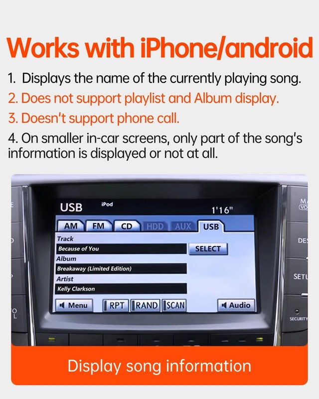 USB Bluetooth 5.3 Car Adapter Compatible for Lexus,Toyota,Opel,Saab,Pioneer R... gallery