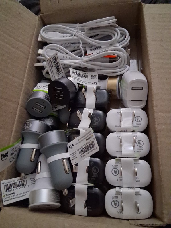 20- Type C To USB Cable 3ft Long 10- Dual Car Plugs 10- Dual Wall Plugs