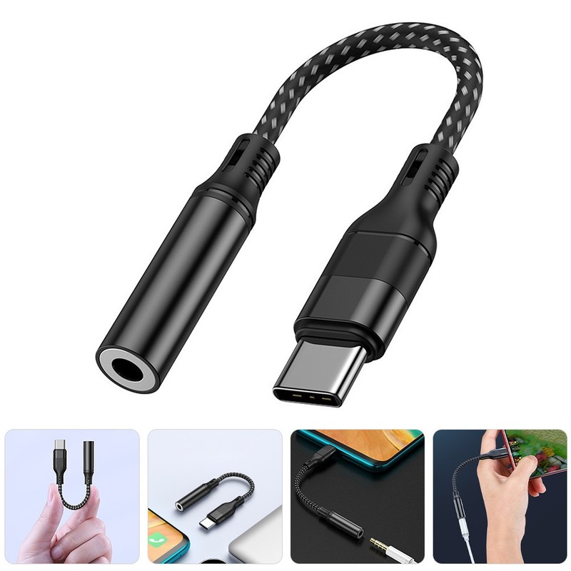 USB C Converter Headphone Adapter Black Compact and Portable for Phone Use gallery