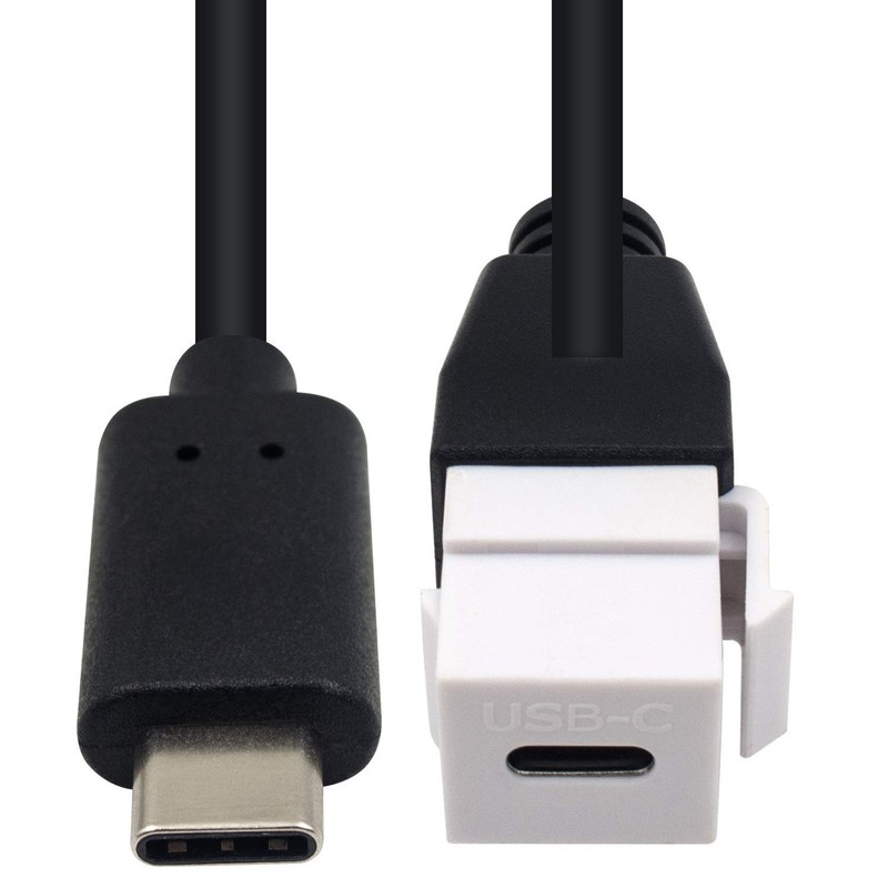 USB C Keystone Jack Cable, USB 3.1 Type C Male to USB C Keystone Insert Femal... gallery