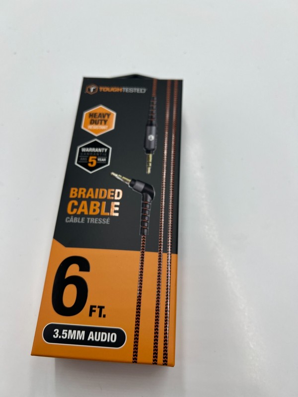 QTY 3 Tough Tested 3.5MM Aux BRAIDED CABLE 6ft. TT-FC6-AUX Heavy Duty gallery