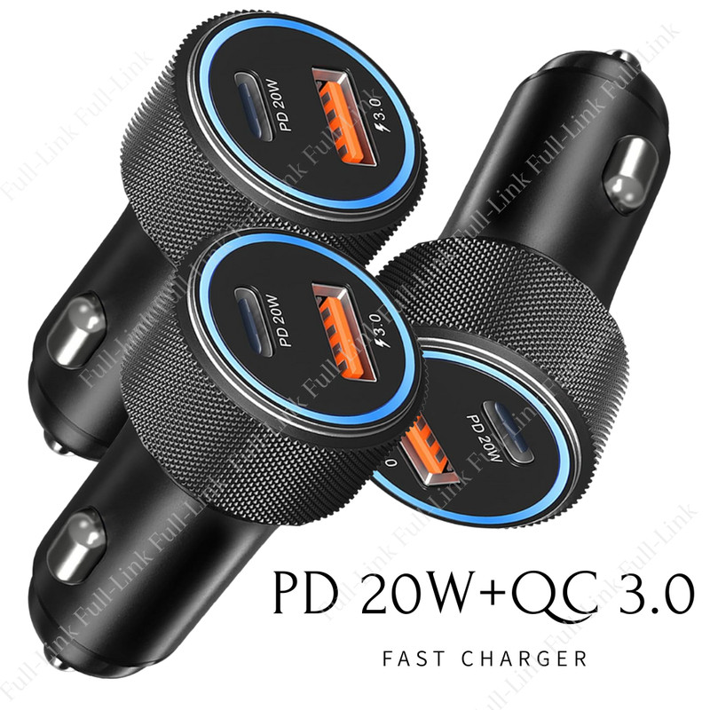 38W Dual USB PD Type-C Car Charger Fast Adapter For iPhone 17 16 15 14 13 11 XR