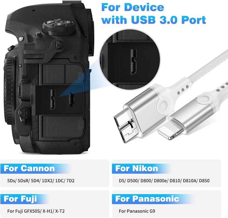for Lightning to Micro B USB 3.0 Camera Adapter Cable MFi-Certified for iPhone 1 gallery