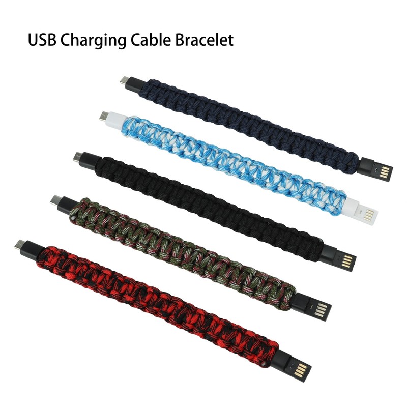 5Pcs Charging Cable Bracelet Type C Woven Cord Data Charger Bracelet gallery