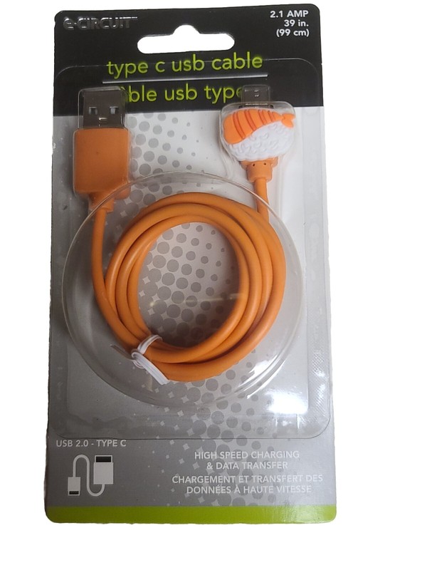 39″ Type C USB Cable- 2.1 Amp- Unique- (2)