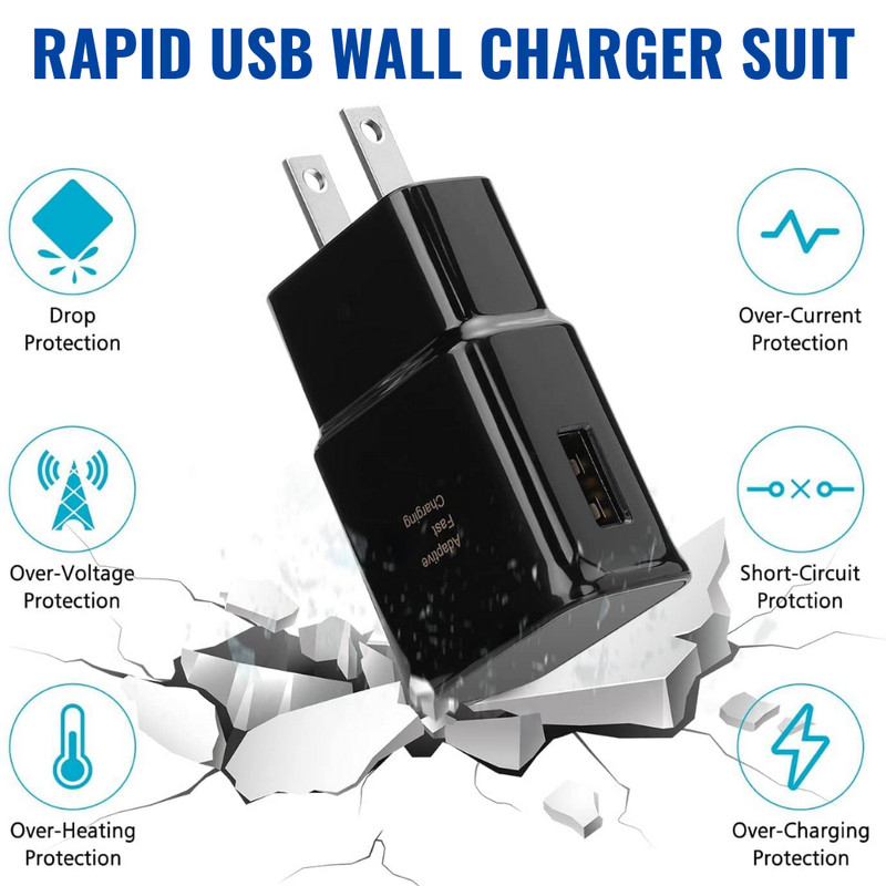 Fast Charger Head Wall Power Adapter USB Type C Charge Cable For Samsung Android gallery