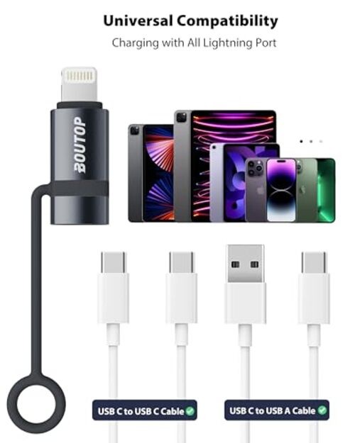 [MFi Certified] 36W USB C to Lightning Adapter (2 Pack) - 2 Packs Dark Gray gallery