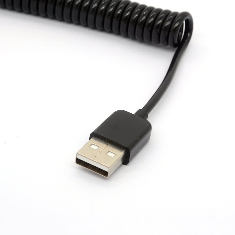 Coiled USB To Micro USB Cable Spring Spiral 2.0 Male To Micro B 3M 9.8 FT gallery