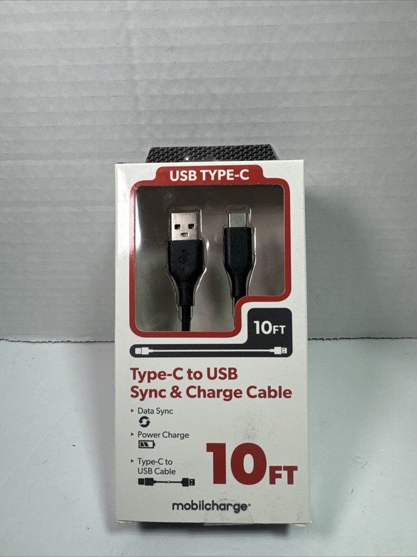 Mobilecharge 10FT USB C to A Charge & Sync Cable