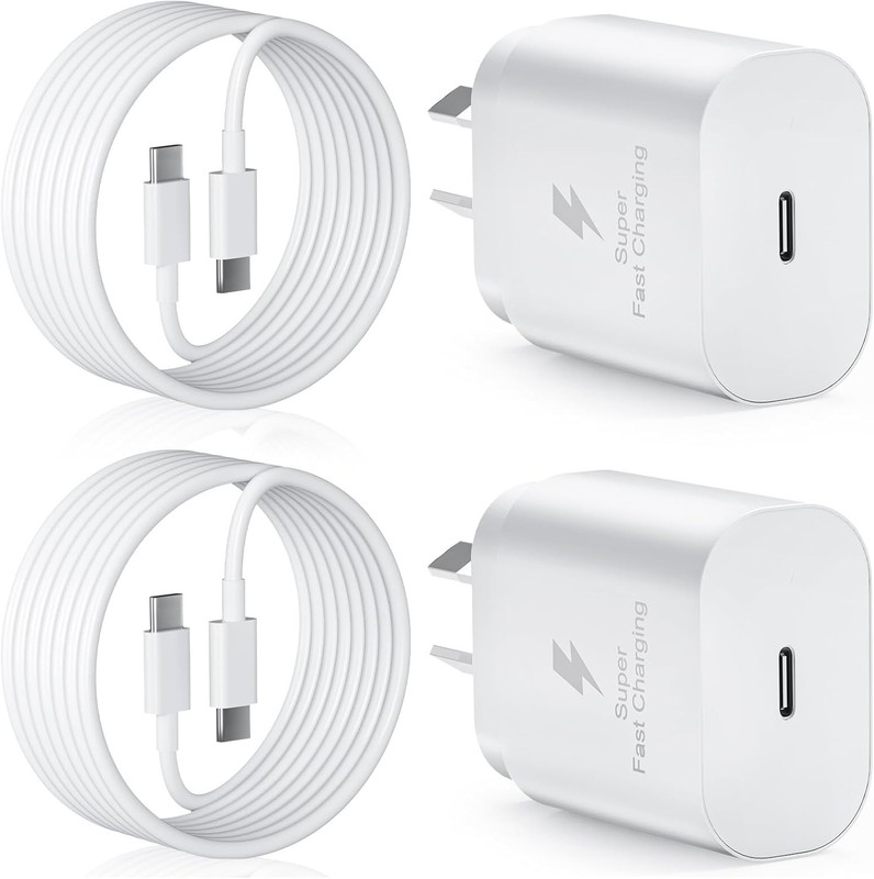 2 Pack Fast Wall Charger For iPhone 17 16 15 14 13 12 11 X XR Pro Max Air iPad