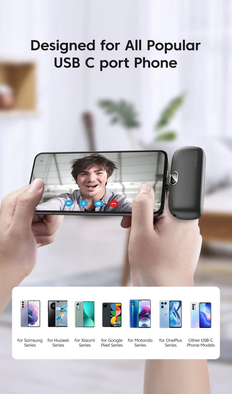 KUULAA 5000mAh Cell Mobile Phone Tablet QC PD Fast Charging Mini Power Bank gallery