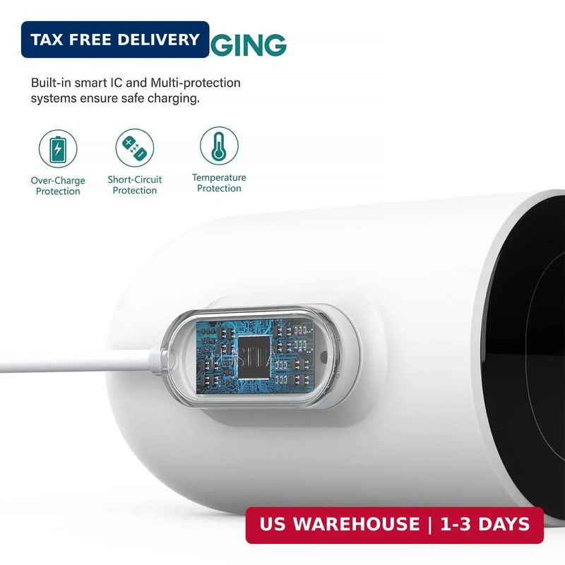 10-ft. Indoor Magnetic Charging Cable Compatible with Arlo Ultra 1 2, Pro 3 4... gallery